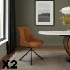 Chaise pivotante rouille assise baquet (lot de 2) LIGURIE