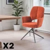 Chaise pivotante terracotta double coussinage (lot de 2) LIGURIE