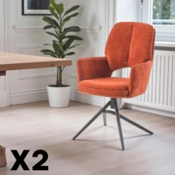 Chaise pivotante terracotta double coussinage (lot de 2) LIGURIE