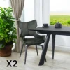 Chaise pivotante verte bi-matière, dossier en T (lot de 2) LOMBARDIE
