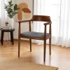 Chaise ronde avec accoudoirs - assise pied-de-poule TENA