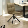 Chaise rotative tissu kaki (lot de 2) IENA
