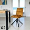 Chaise rotative tissu moutarde (lot de 2) IENA