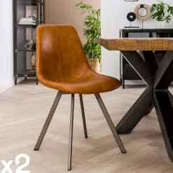 Chaise scandinave noire coutures apparentes pieds étoile HELSINKI (lot de 2)