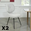 Chaise tissu gris à dossier double (lot de 2) LIGURIE