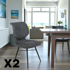 Chaise tissu rouille à dossier double (lot de 2) LIGURIE