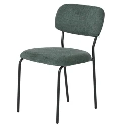 Chaise tissu vert foncé style écolier (lot de 2) MALANG
