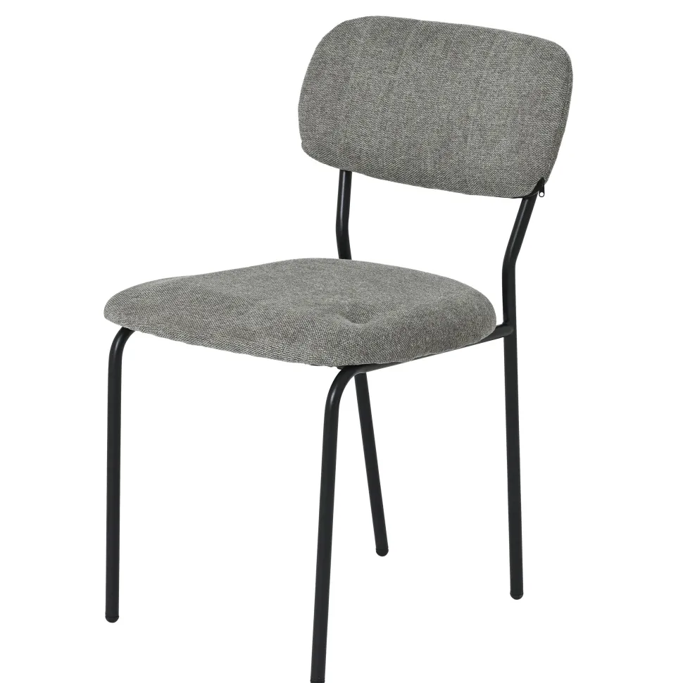 Chaise tissu vert foncé style écolier (lot de 2) MALANG