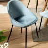 Chaise velours bleu TIM (lot de 2)