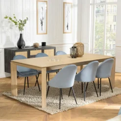 Chaise velours bleu TIM (lot de 2)