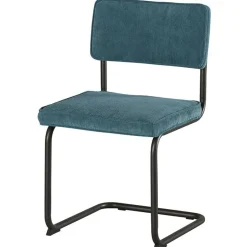 Chaise velours gris piètement luge (lot de 2) MALMOE