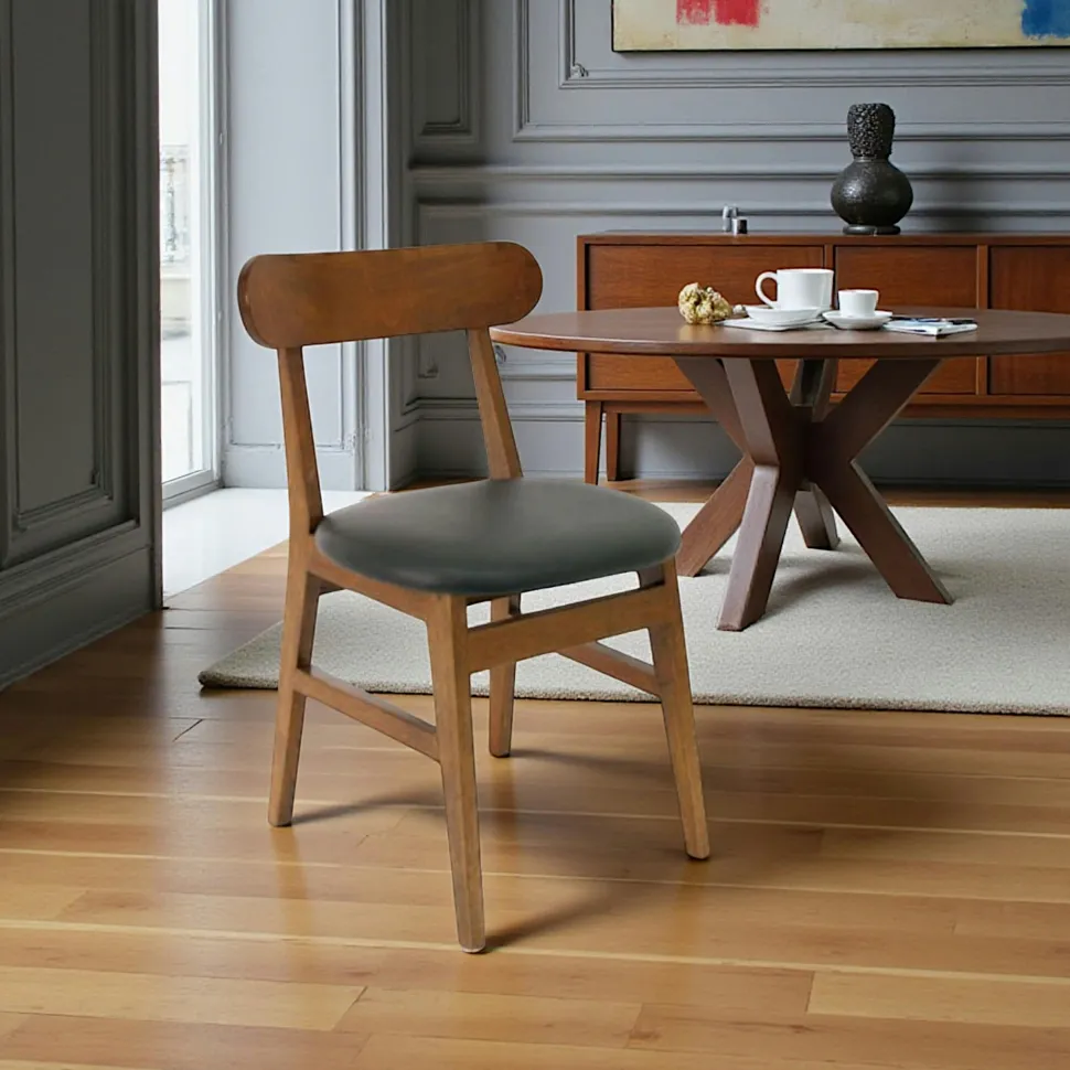 Chaise vintage carrée hévéa SIXTIES