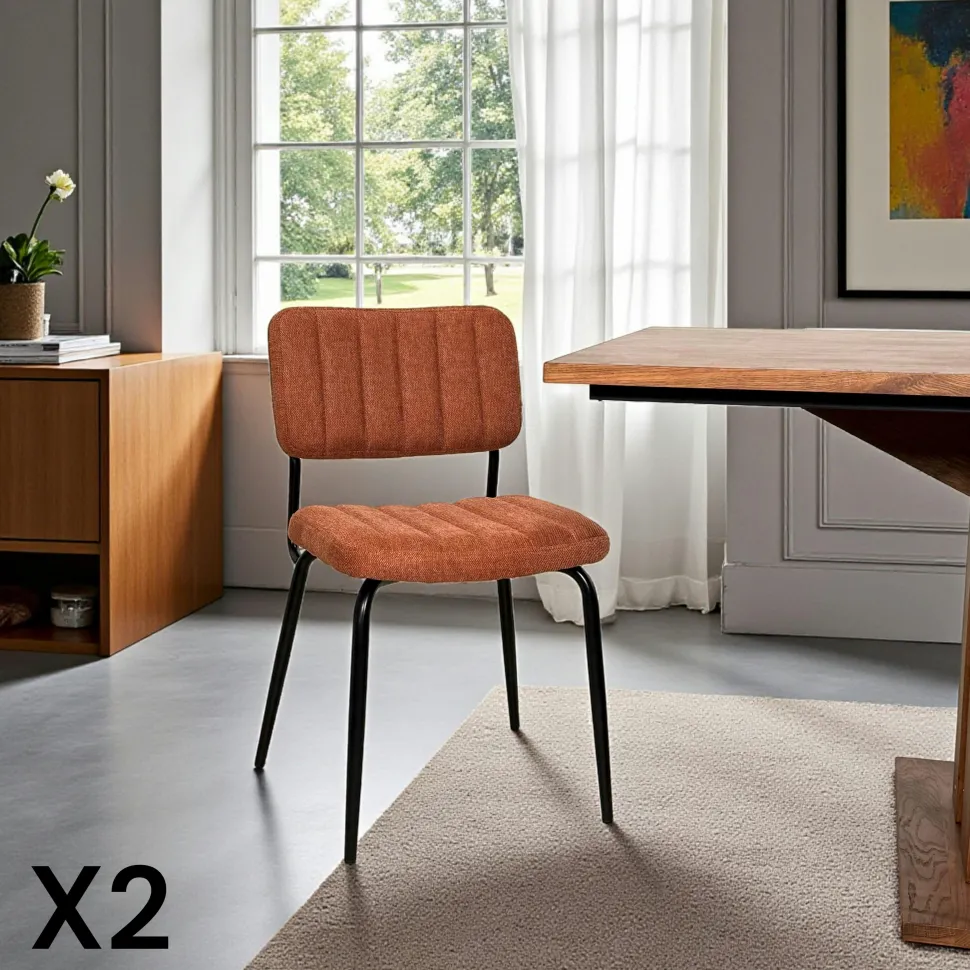Chaise vintage grise FAIRLIE (lot de 2)