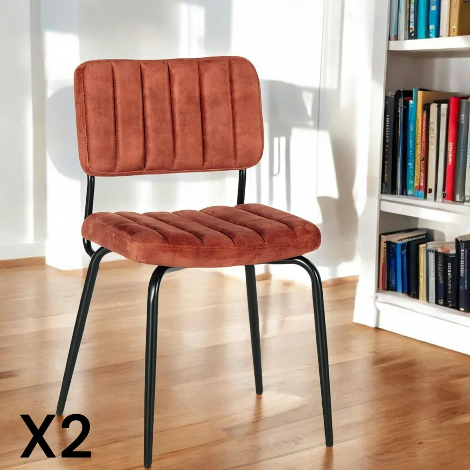 Chaise vintage moutarde FAIRLIE (lot de 2)