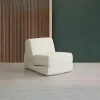 Chauffeuse convertible blanche bouclette, lit d'appoint SAPPO