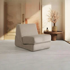 Chauffeuse convertible gris velours, lit d'appoint SAPPO