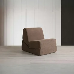 Chauffeuse convertible marron bouclette, lit d'appoint SAPPO