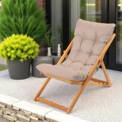 Chilienne beige confort - pliante, inclinable SORA