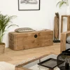 Coffre de rangement en bois de pin recyclé DENVER