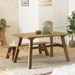 Coffre de rangement en bois de pin recyclé DENVER