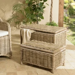 Coffre en rotin et kubu (lot de 2) MANY