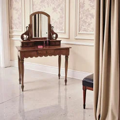 Coiffeuse avec miroir 3 tiroirs hévéa 100x45x143cm TRADITION