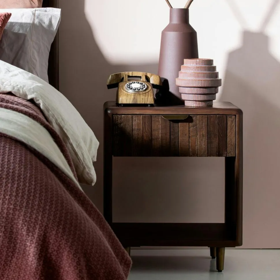 Commode bois recyclé brun 6 tiroirs QUEENSTOWN