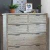 Commode bois recyclé grisé 6 tiroirs SIENNE