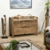 Commode en bois de pin recyclé 2 tiroirs DENVER