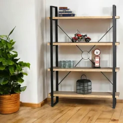 Commode en bois de pin recyclé 2 tiroirs DENVER