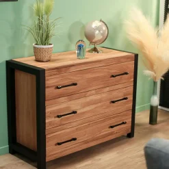 Commode en chêne huilé 3 tiroirs FERSCOTT 2