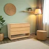 Commode Hévéa 3 tiroirs, 1 niche basse 120x50x86cm BALTIC