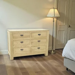 Commode Hévéa 6 tiroirs 115x48x80cm HELENA