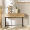 Console 2 tiroirs en cannage rotin naturel PALMA