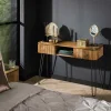 Console de chambre en bois de manguier motif baguette 2 tiroirs DELHI
