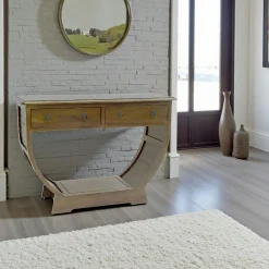 Console demi cercle hévéa massif 110x78cm TRADITION