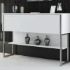 Console d'entrée blanche design avec grand rangement JENA