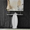 Console d'entrée blanche design organique 100 cm MARFA