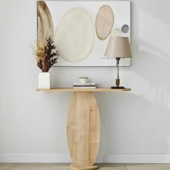 Console d'entrée design organique effet bois MARFA