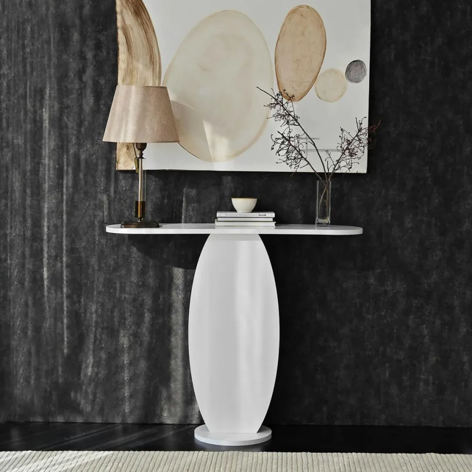 Console d'entrée design organique effet bois MARFA