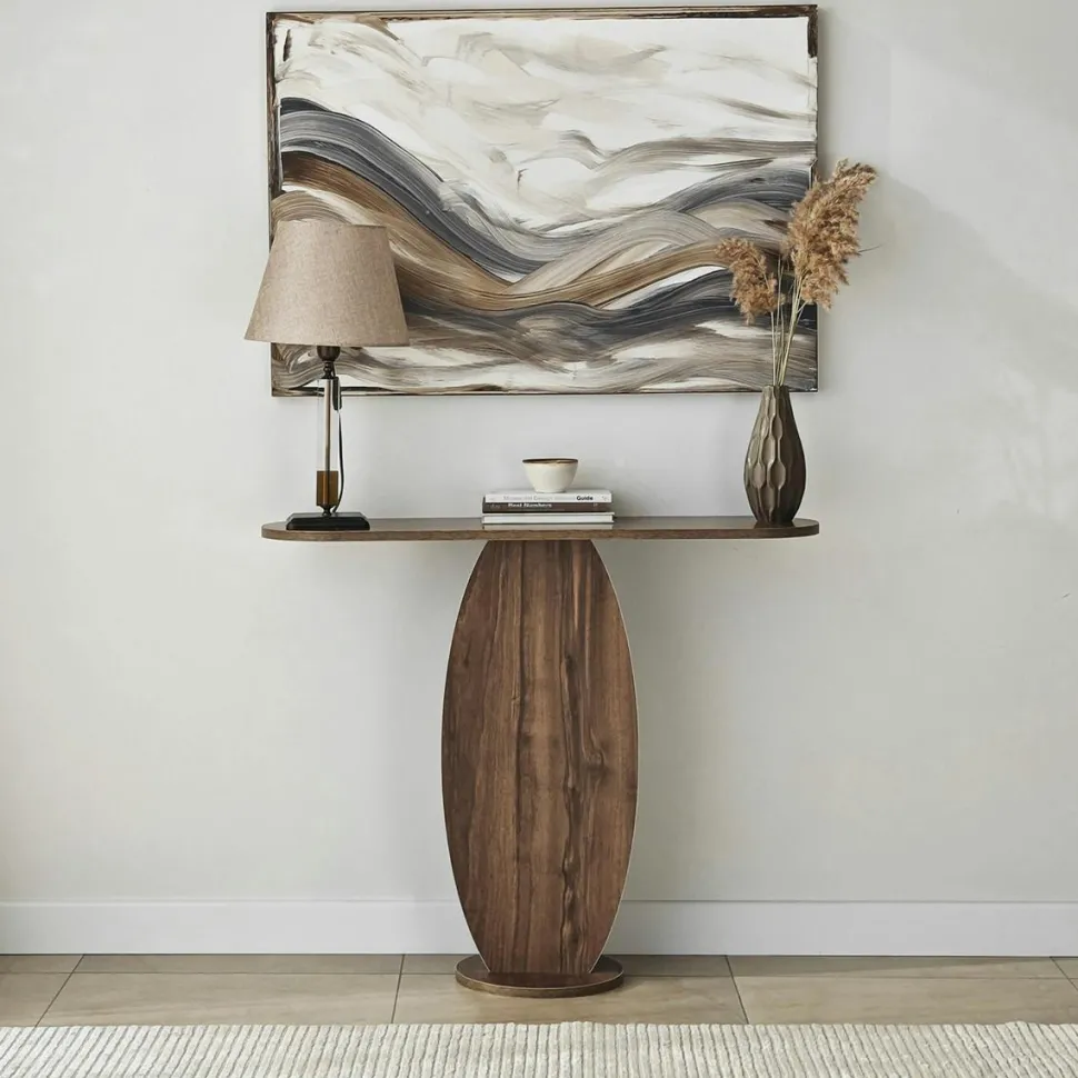 Console d'entrée design organique effet bois MARFA