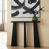 Console d'entrée en bois anthracite - 3 pieds SITIA