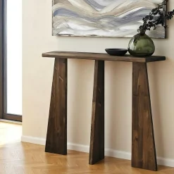 Console d'entrée en bois anthracite - 3 pieds SITIA