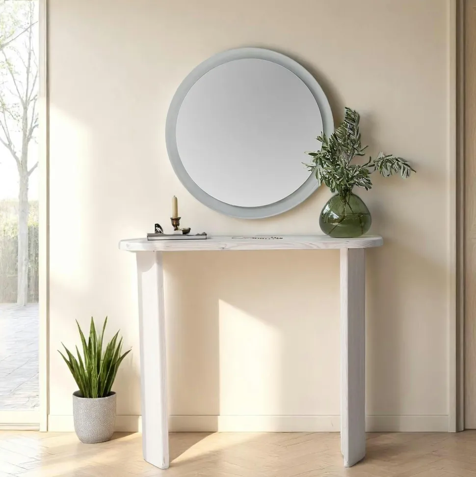 Console d'entrée moderne en bois blanc SITIA