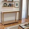 Console double plateaux hévéa 115CM OLGA