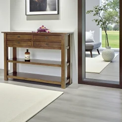 Console drapier avec tiroirs bois hévéa 125cm TRADITION