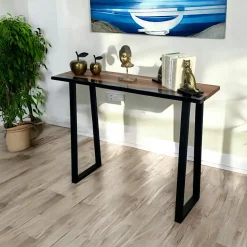 Console epoxy noir et bois d'acacia BORA