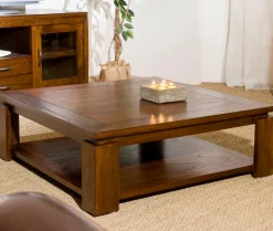 Console exotique bois acajou avec tiroirs 120cm LOLA