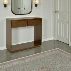 Console Hévéa 2 tiroirs, double plateaux 80x30x75cm BALTIC