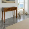 Console Hévéa 2 tiroirs façade Persienne 90x30x75cm NEW ORLEANS